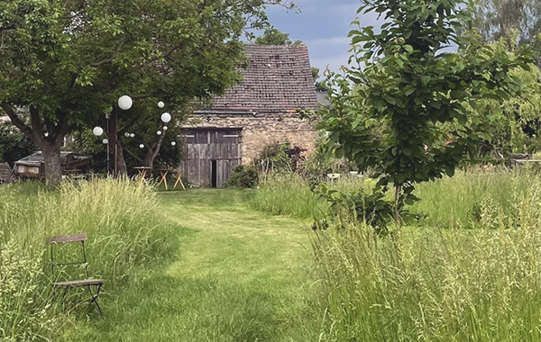 Garten mit Trauwiese